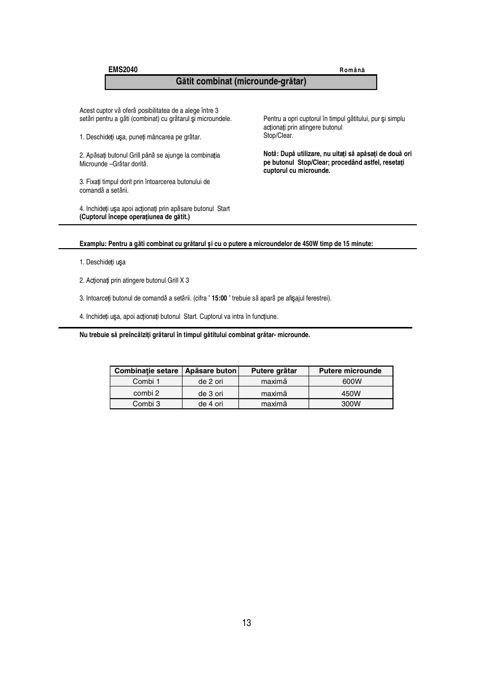 Gă tit combinat (microunde-gr ă tar) | Electrolux EMS2040 User Manual | Page 178 / 191