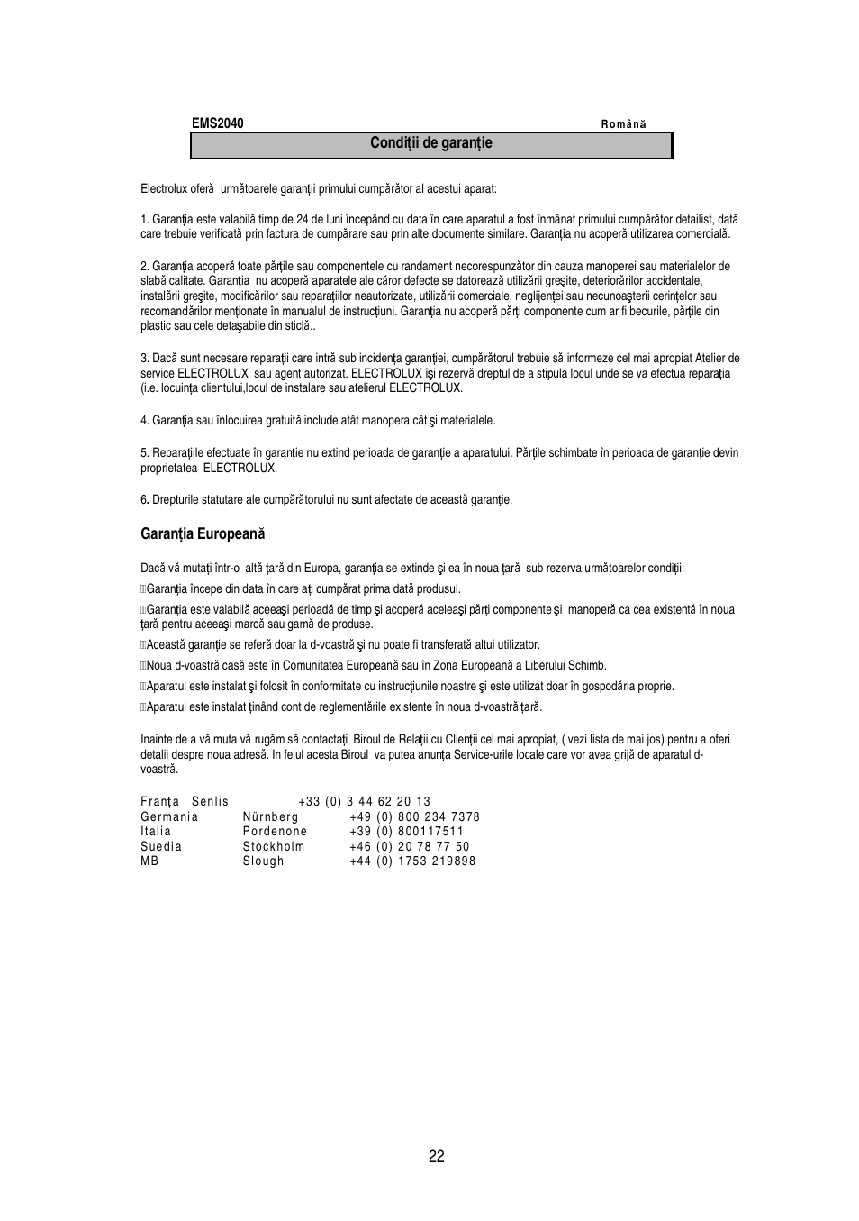 Electrolux EMS2040 User Manual | Page 187 / 191