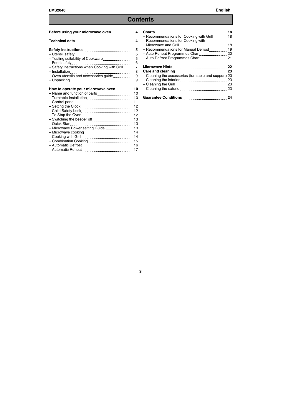 Electrolux EMS2040 User Manual | Page 3 / 191