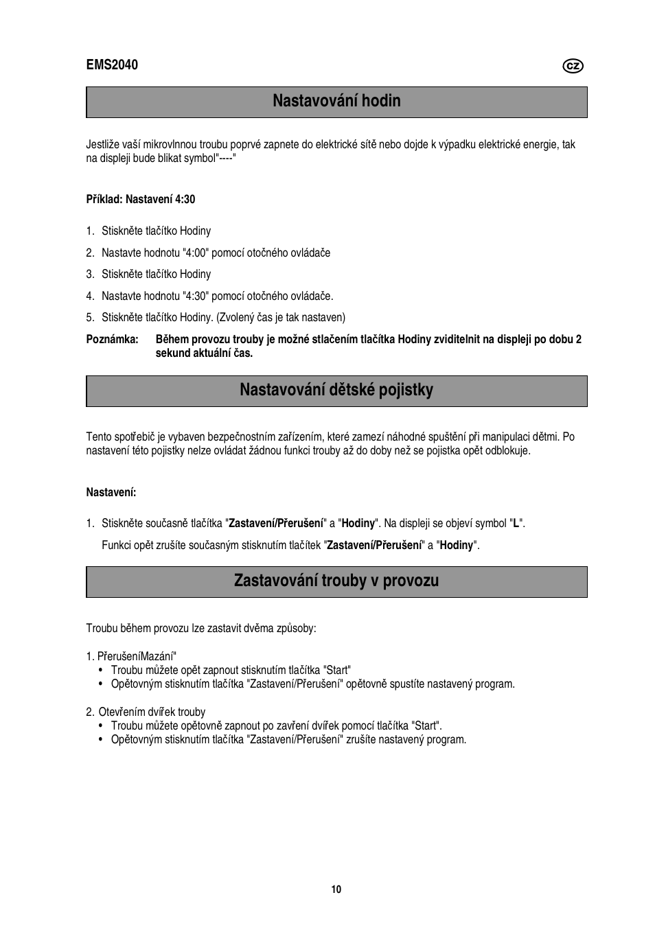 Electrolux EMS2040 User Manual | Page 74 / 191