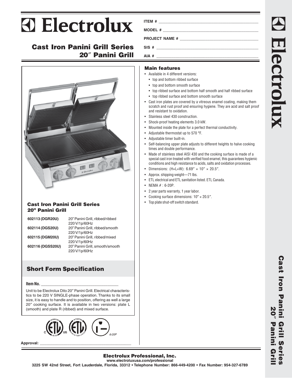 Electrolux 602115 User Manual | 2 pages