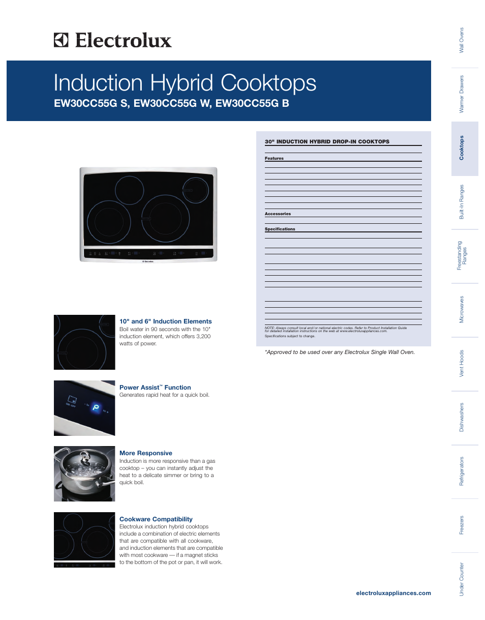 Electrolux EW30CC55GS User Manual | 2 pages