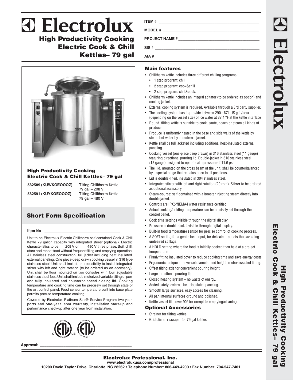 Electrolux 582589 User Manual | 2 pages