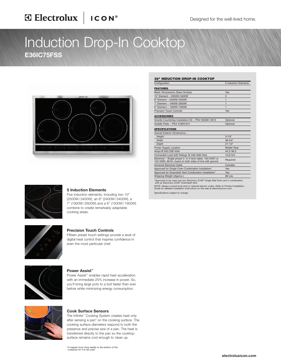 Electrolux E30IC75FSS User Manual | 4 pages