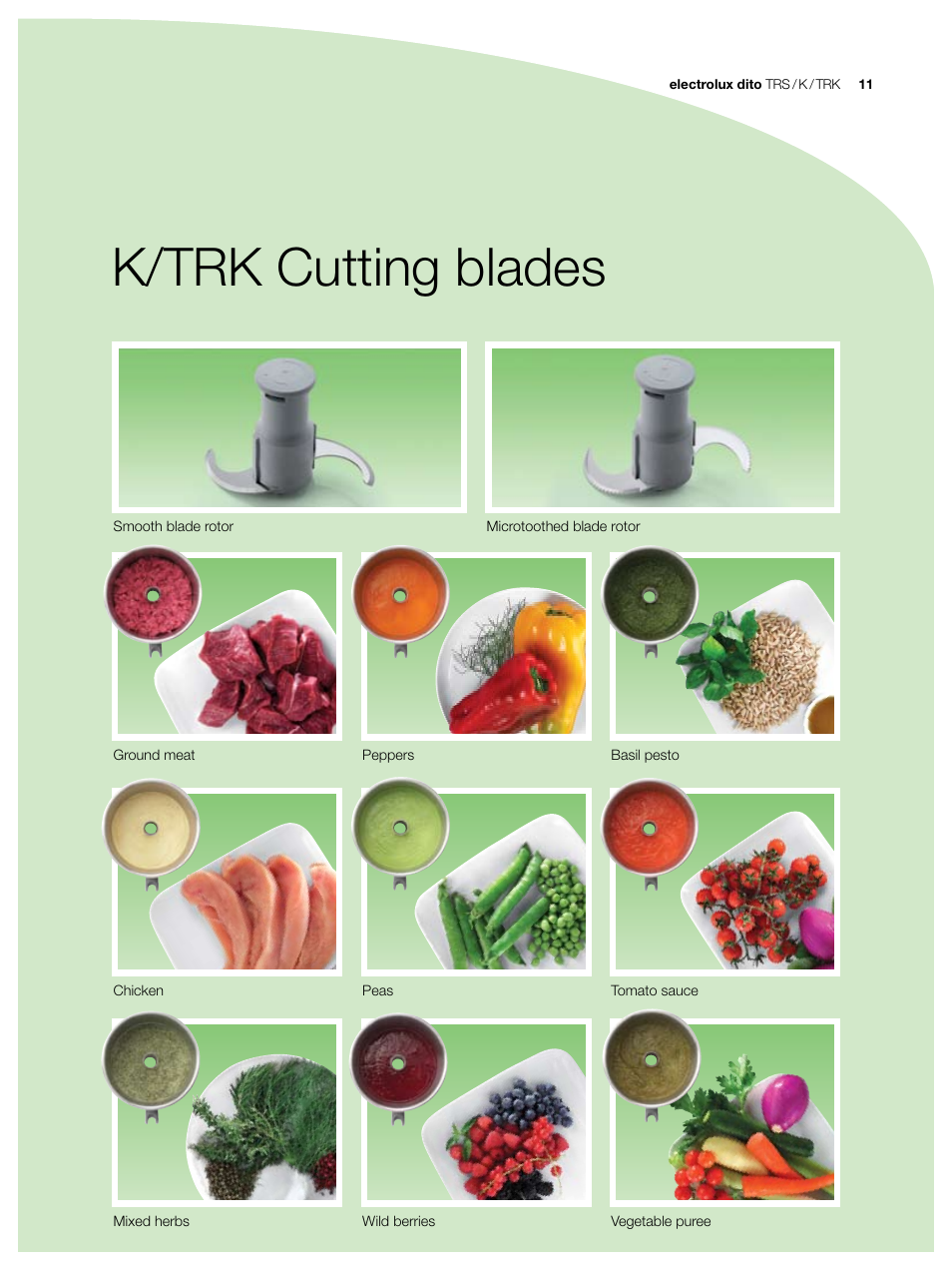 K/trk cutting blades | Electrolux Dito TRS 45 User Manual | Page 11 / 12
