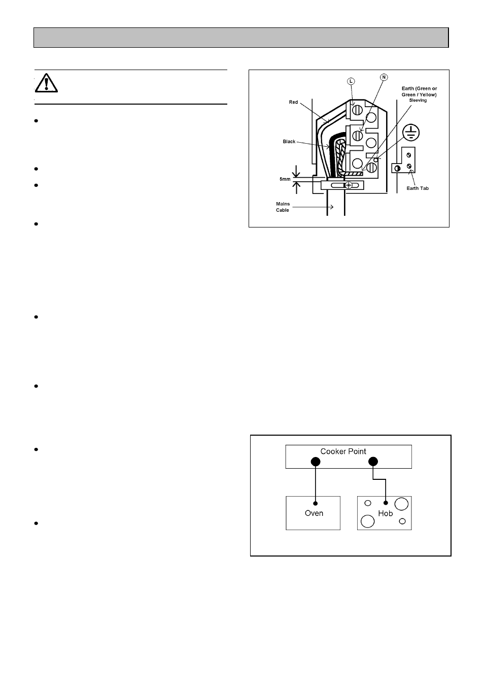 Installation instructions, Warnings, Choice of electrical connection | Electrolux EDB705 User Manual | Page 33 / 44