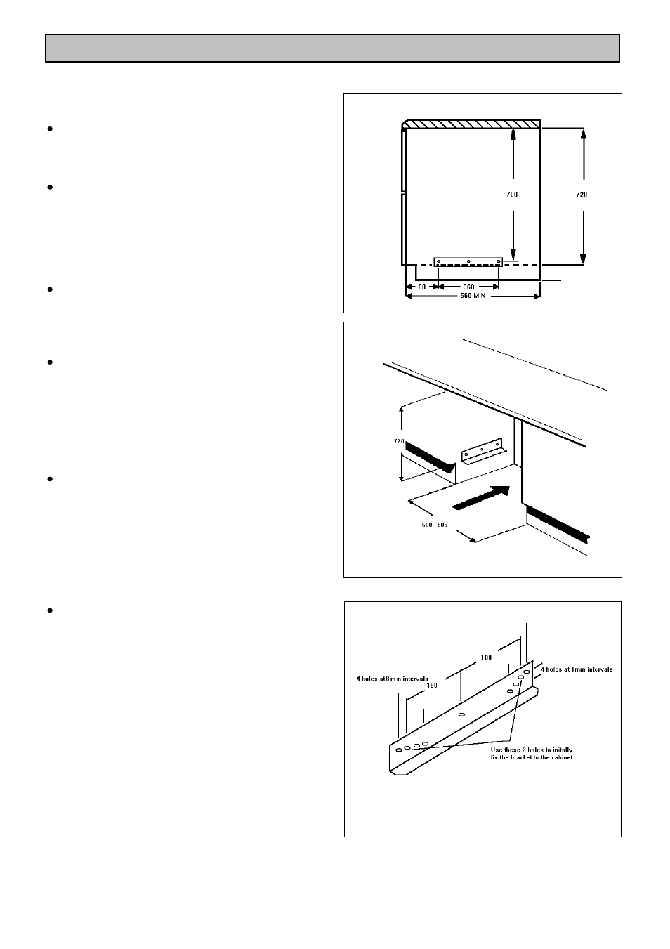 Installation instructions, Preparing cabinet for fitting oven | Electrolux EDB705 User Manual | Page 35 / 44