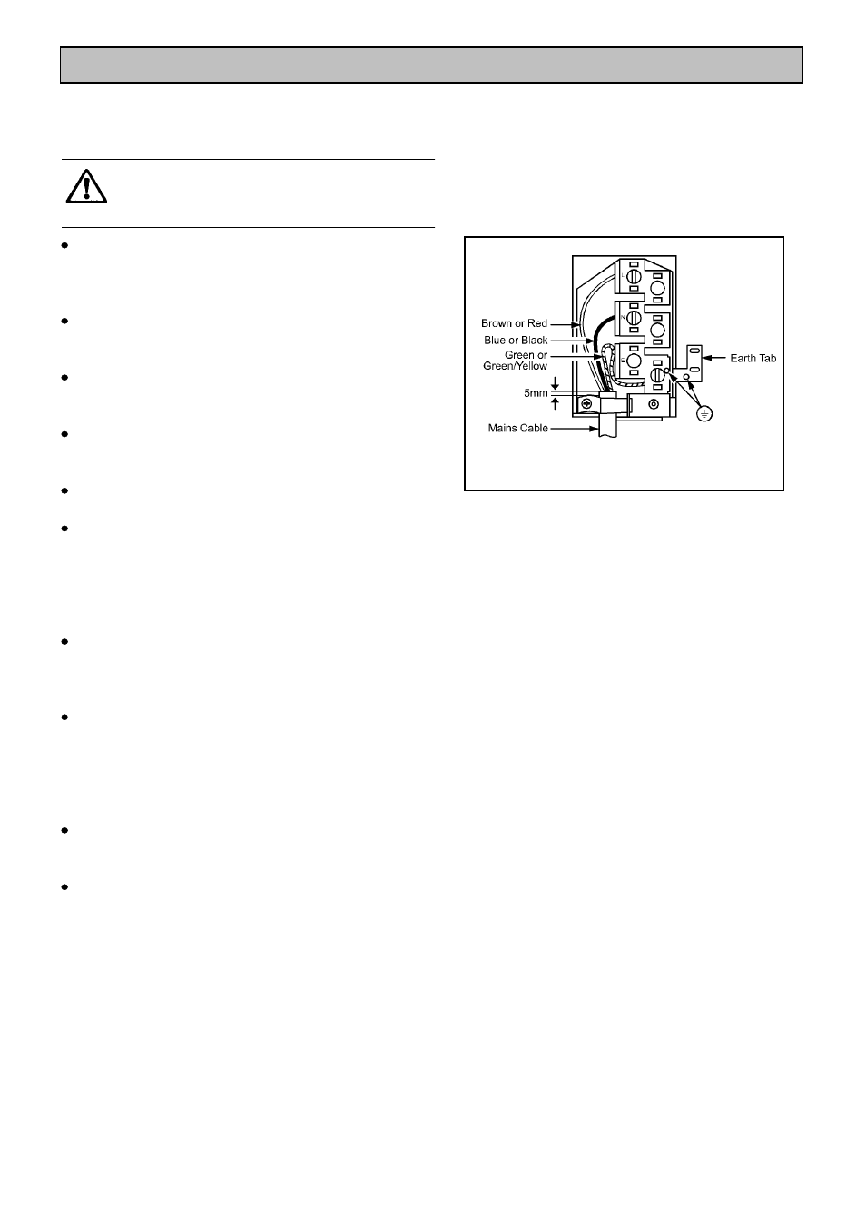 Making the electrical connections, Connecting to the mains terminal | Electrolux EDB705 User Manual | Page 38 / 44