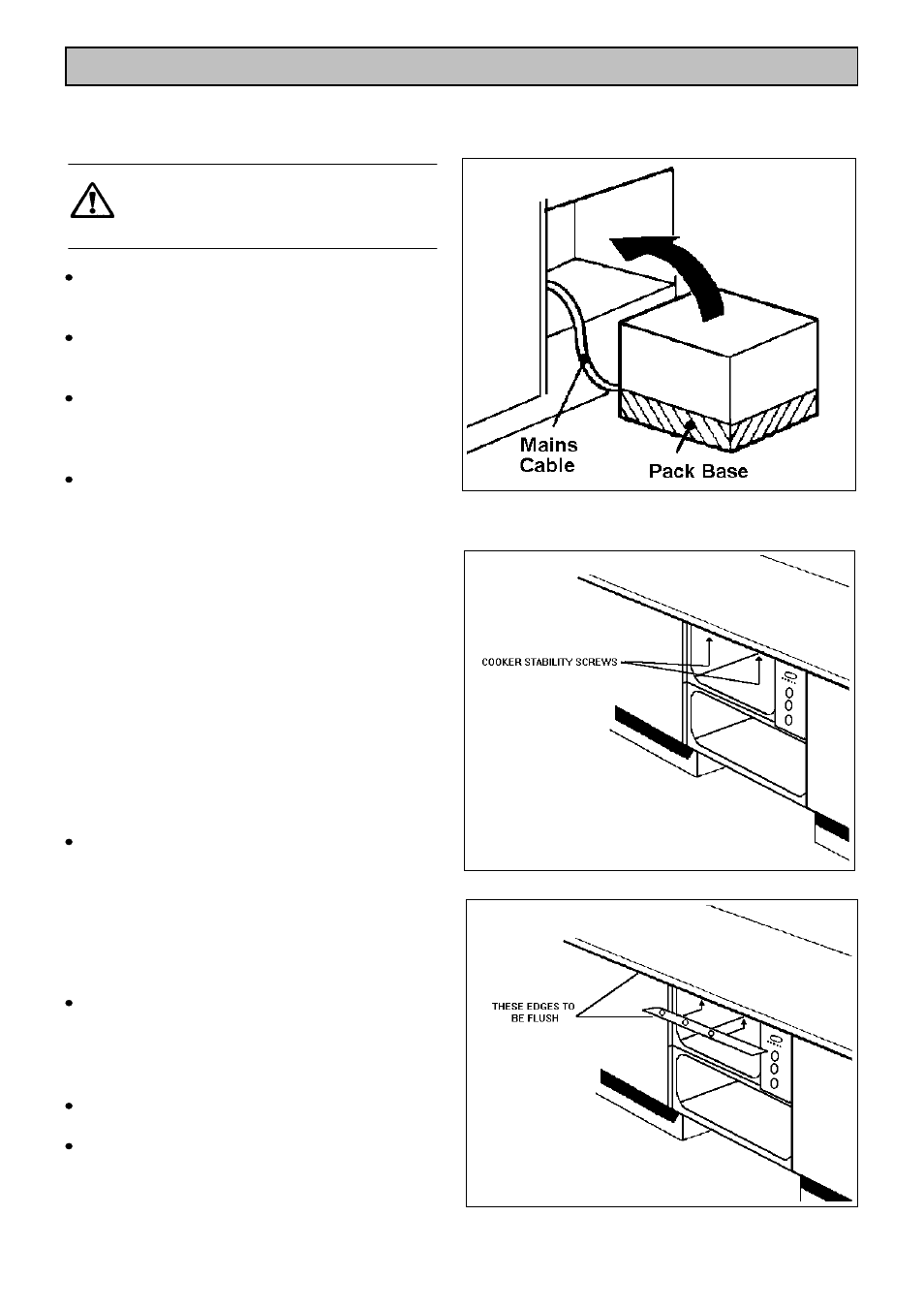 Installation instructions, Fitting into the space between cabinets | Electrolux EDB705 User Manual | Page 40 / 44