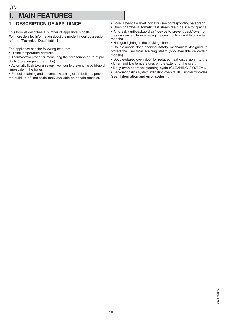 I. main features | Electrolux 269555 User Manual | Page 10 / 32
