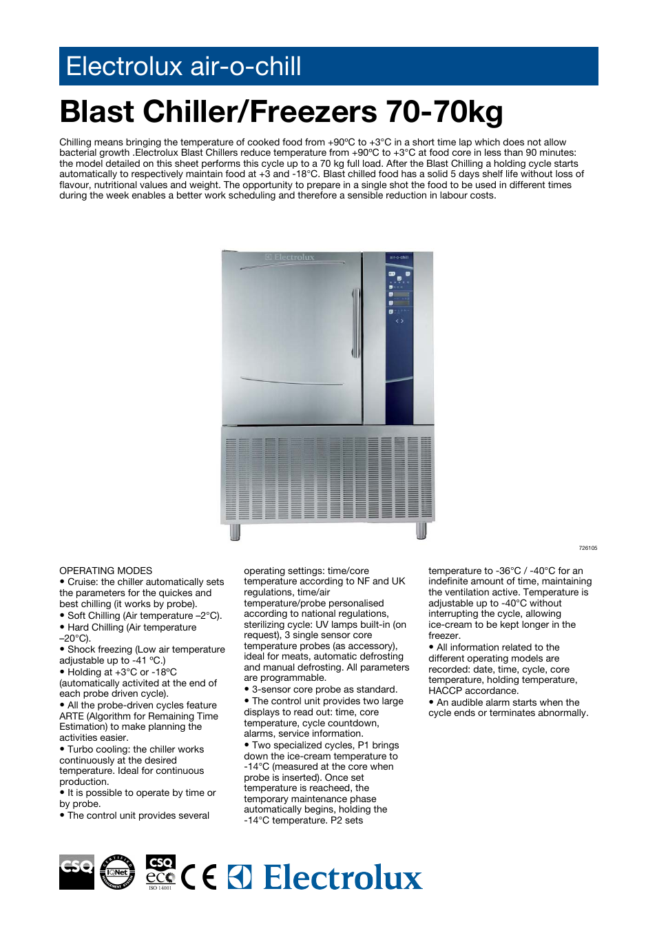 Electrolux Air-O-Chill 726751 User Manual | 4 pages