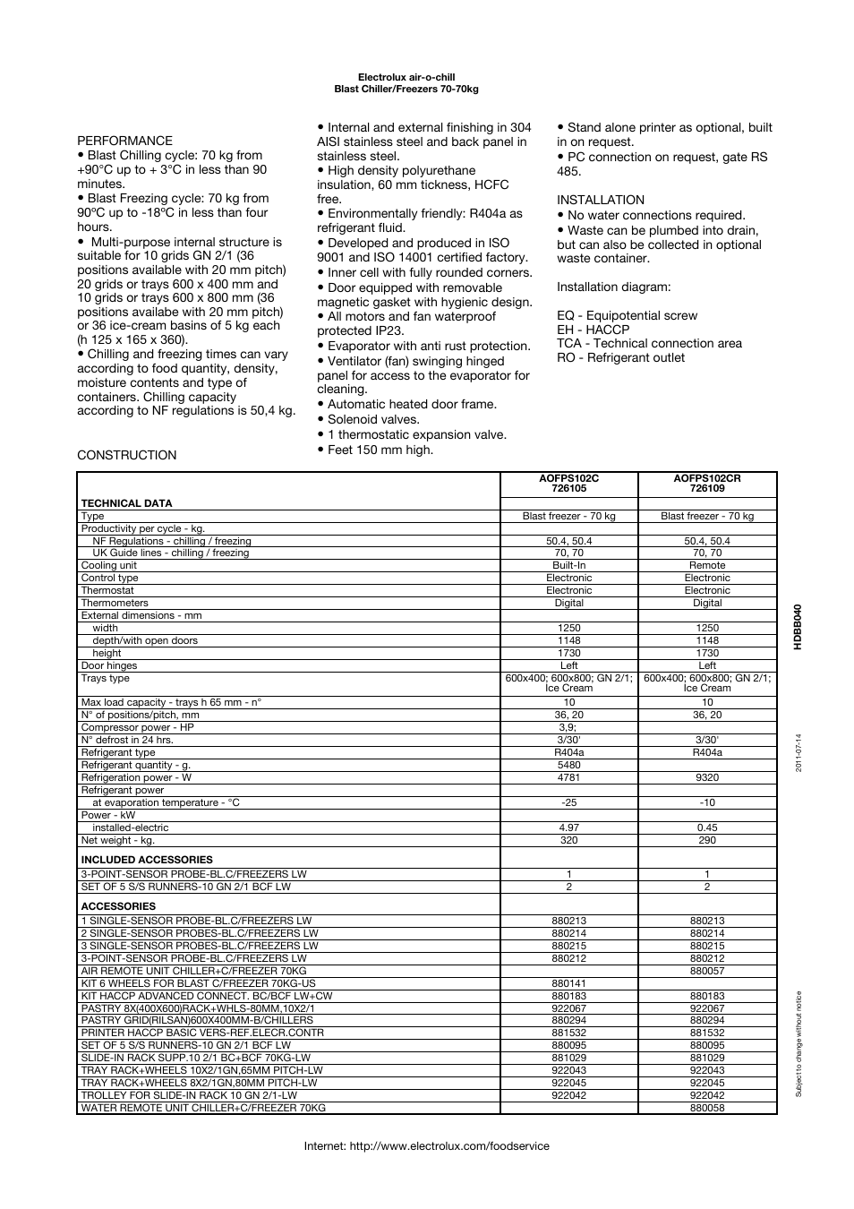Electrolux Air-O-Chill 726751 User Manual | Page 2 / 4