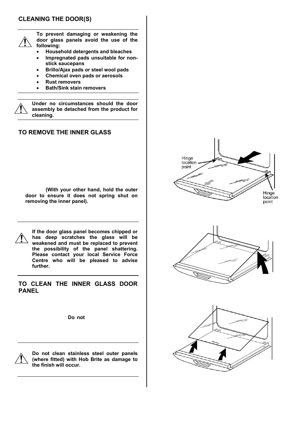 34 cleaning the door(s) | Electrolux COMPETENCE D5701-5 User Manual | Page 34 / 48