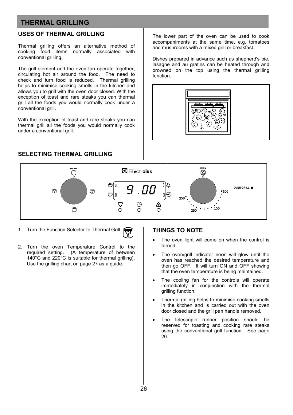 Thermal grilling | Electrolux U24292 EOS 5330L User Manual | Page 26 / 36