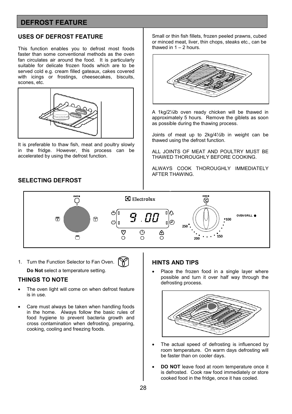 Defrost feature | Electrolux U24292 EOS 5330L User Manual | Page 28 / 36