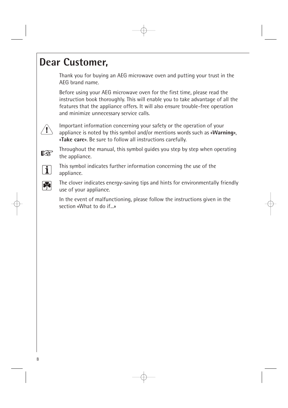 Dear customer | Electrolux MC1751E User Manual | Page 2 / 36