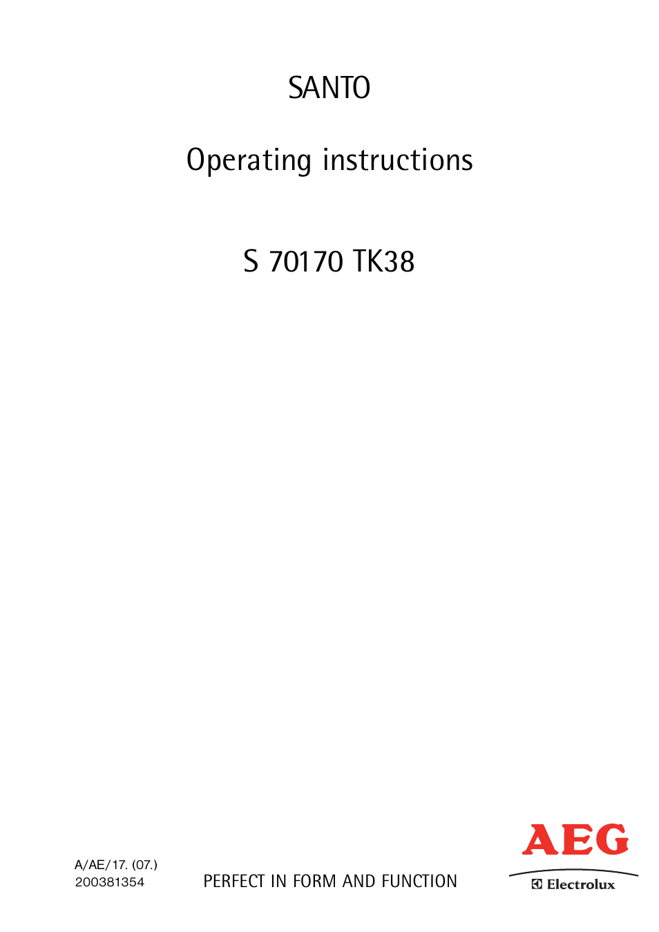 Electrolux U32091 S 70170 User Manual | 24 pages