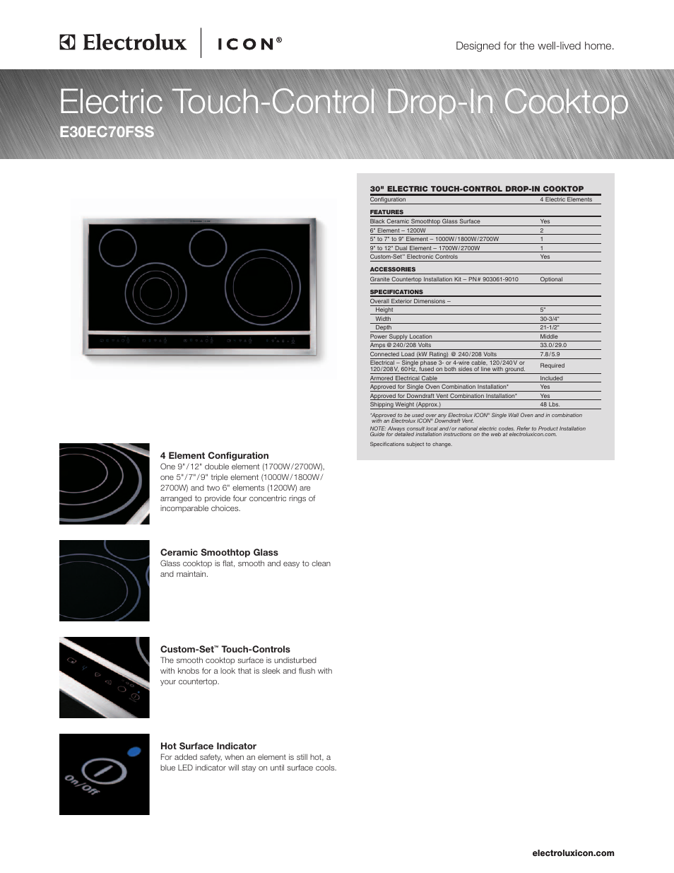 Electrolux E36DD75ESS/36 User Manual | 4 pages