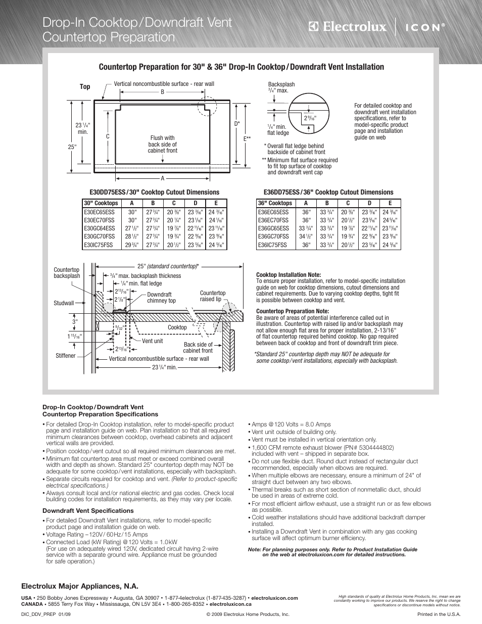 Electrolux major appliances, n.a | Electrolux E36DD75ESS/36 User Manual | Page 4 / 4