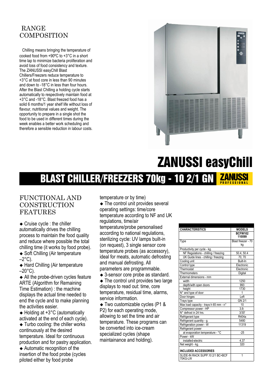 Electrolux ZANUSSI EasyChill BCFW102 User Manual | 3 pages