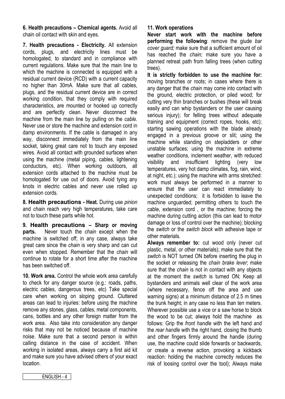 Electrolux Chain Saw User Manual | Page 8 / 16