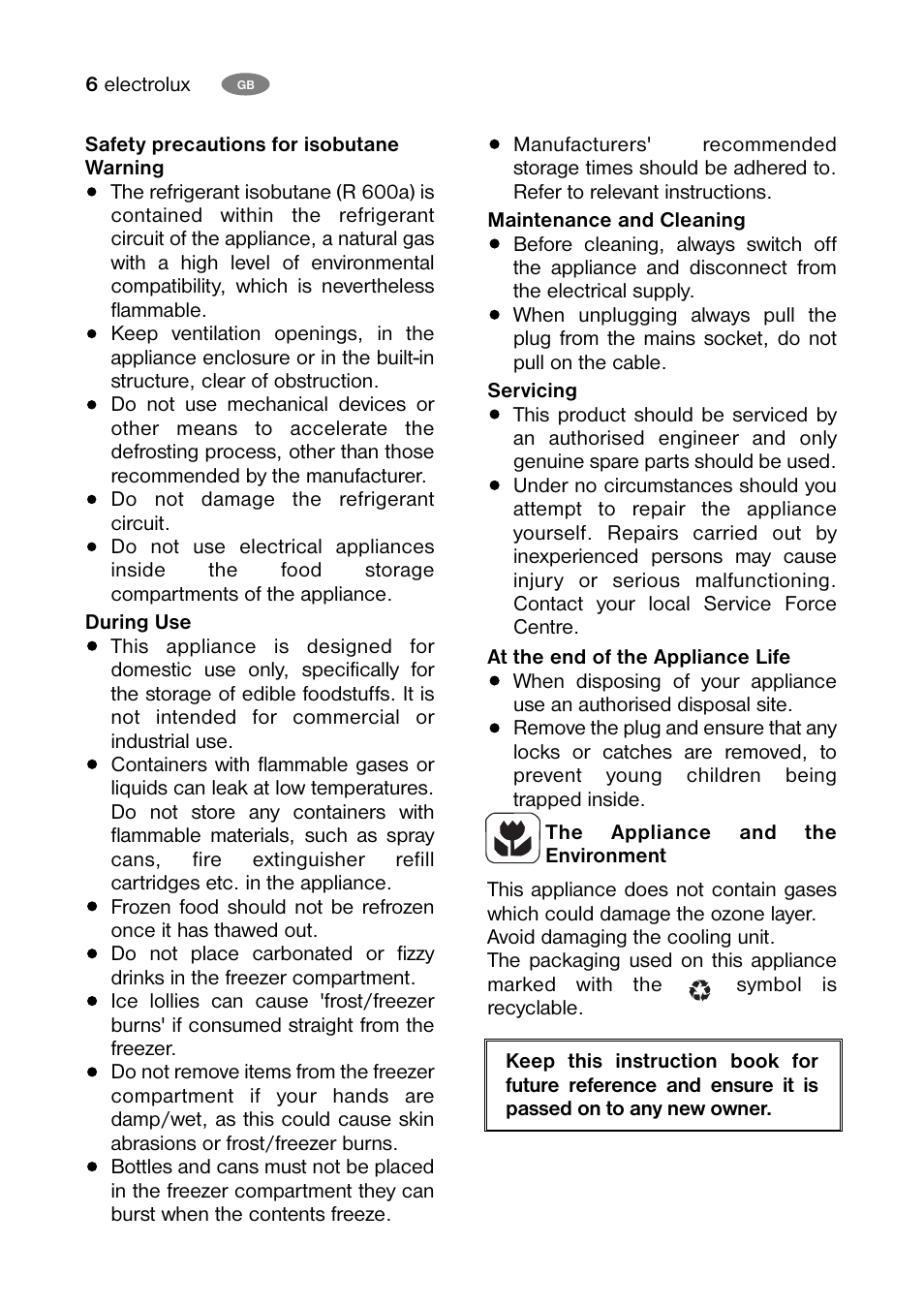 Electrolux U30414 ENB 39400 W User Manual | Page 6 / 36
