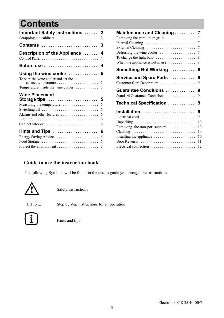 Electrolux ERC3711WS User Manual | Page 3 / 16