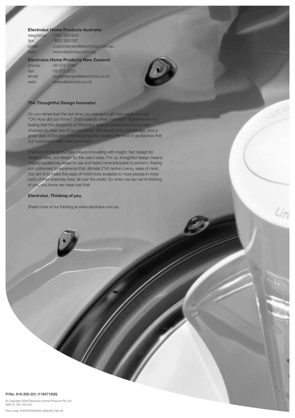 Electrolux EWT606 User Manual | Page 26 / 26