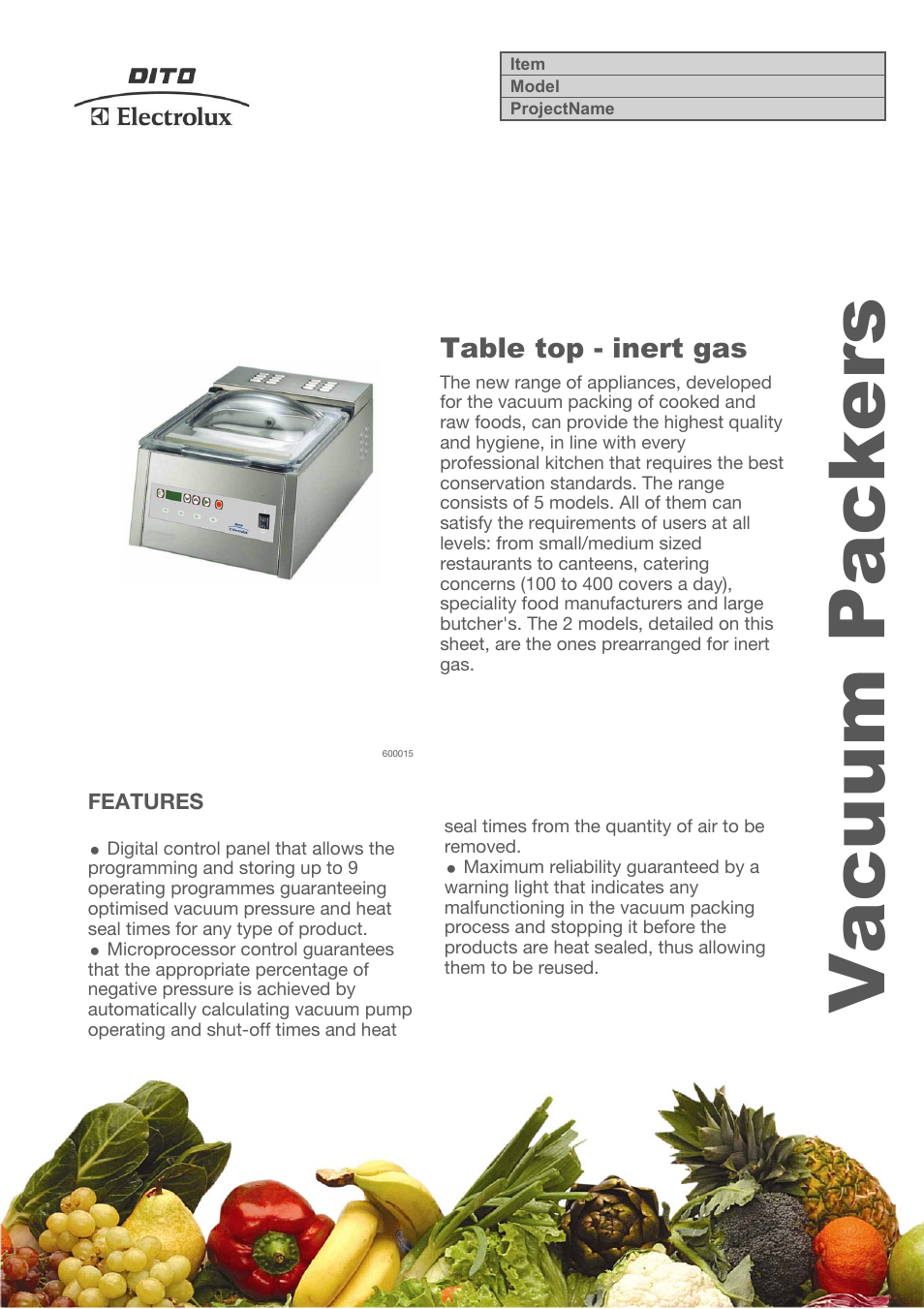Electrolux Dito CSV11B User Manual | 3 pages
