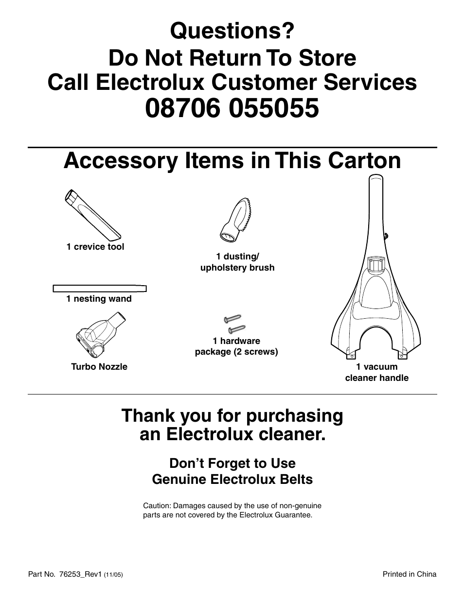 Electrolux Z5600 Series User Manual | Page 16 / 16