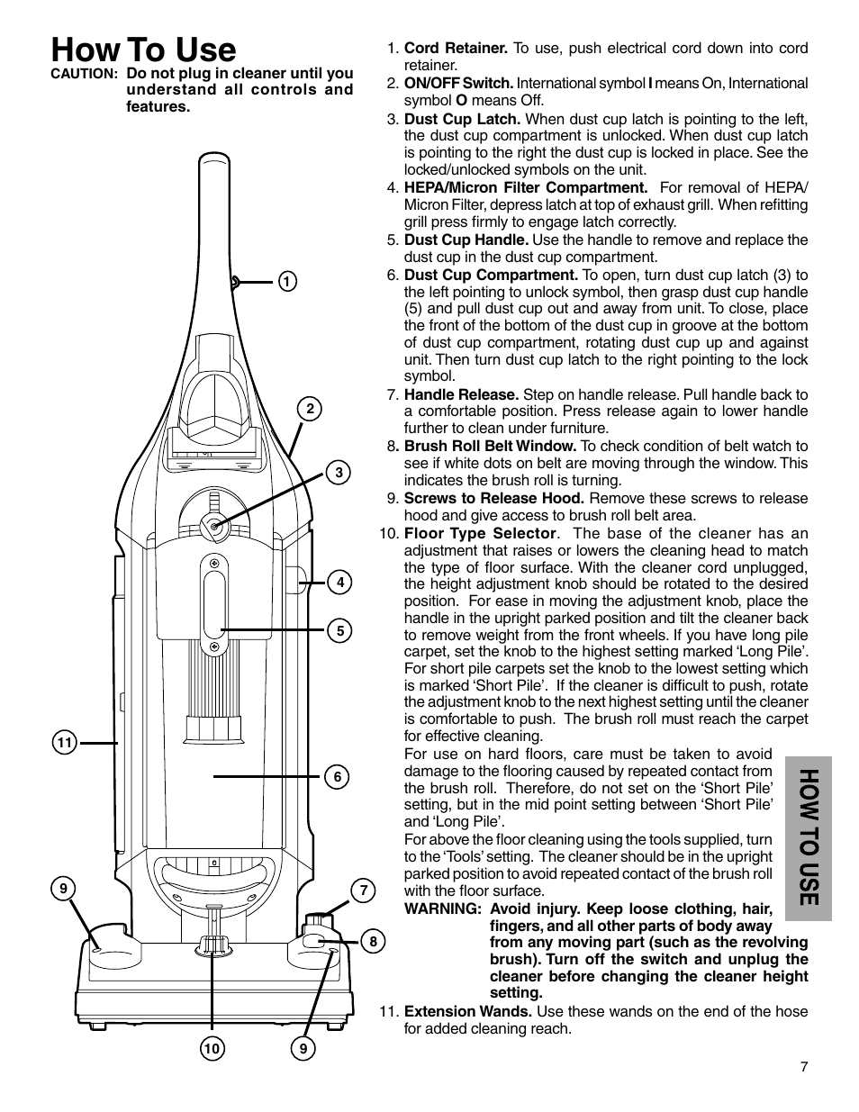 How to use | Electrolux Z5600 Series User Manual | Page 7 / 16
