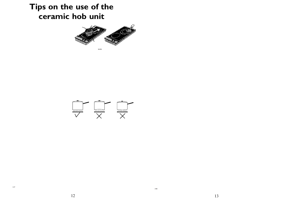 Tips on the use of the ceramic hob unit | Electrolux 6310 DK User Manual | Page 12 / 12