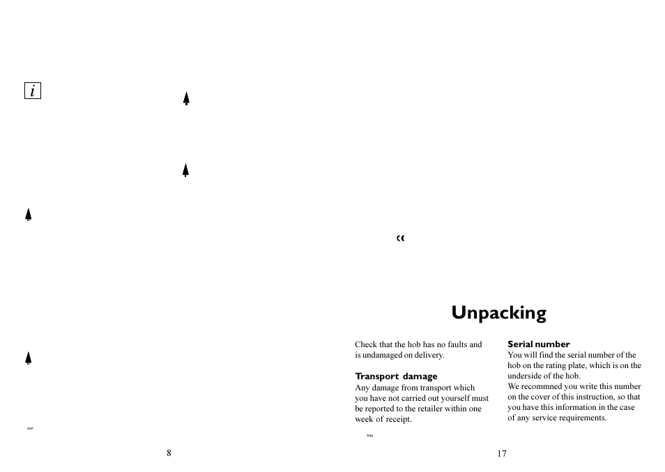 Unpacking | Electrolux 6310 DK User Manual | Page 8 / 12