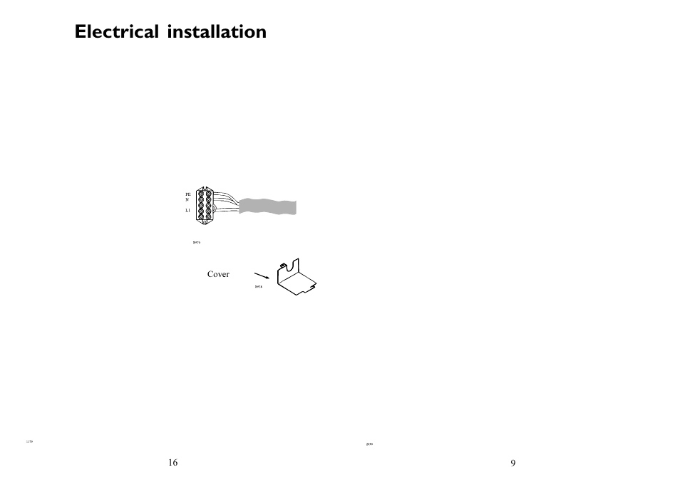 Electrical installation | Electrolux 6310 DK User Manual | Page 9 / 12
