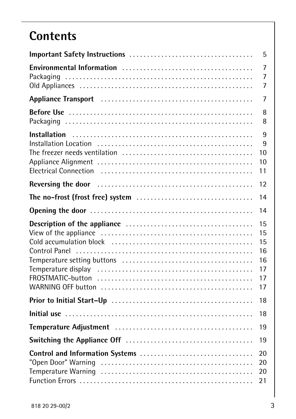 Electrolux 2494-6 GA User Manual | Page 3 / 32