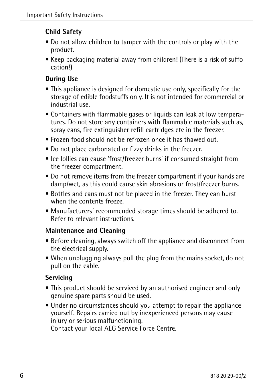 Electrolux 2494-6 GA User Manual | Page 6 / 32