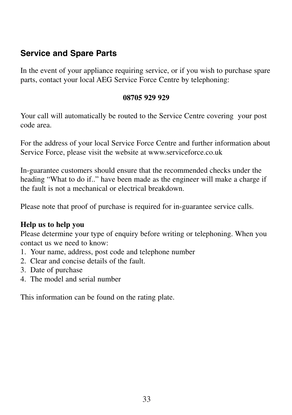 Electrolux FM 2500DD-A User Manual | Page 33 / 40