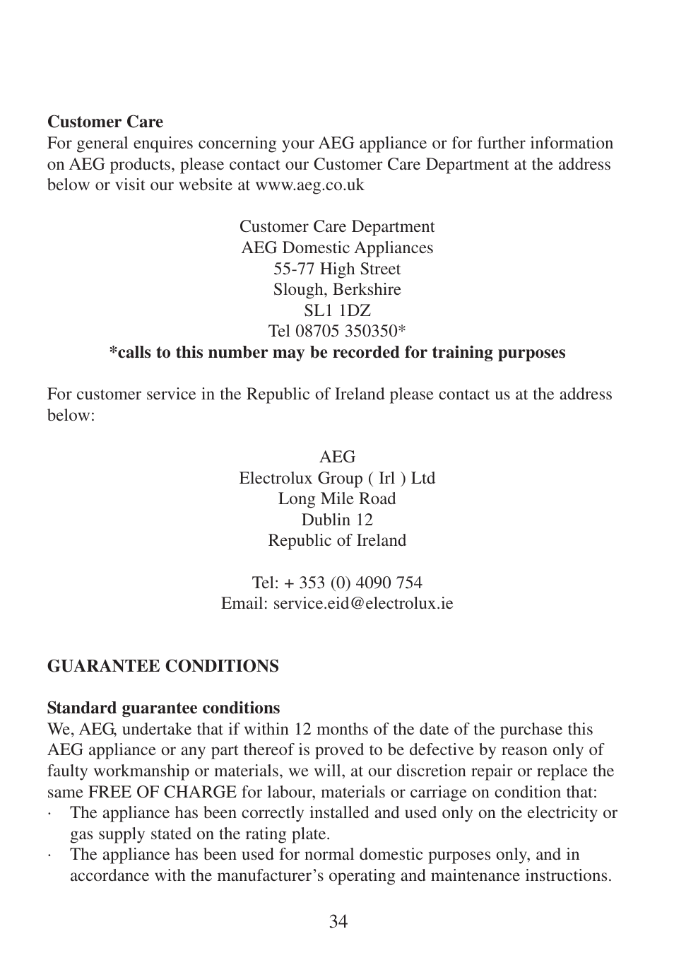 Electrolux FM 2500DD-A User Manual | Page 34 / 40