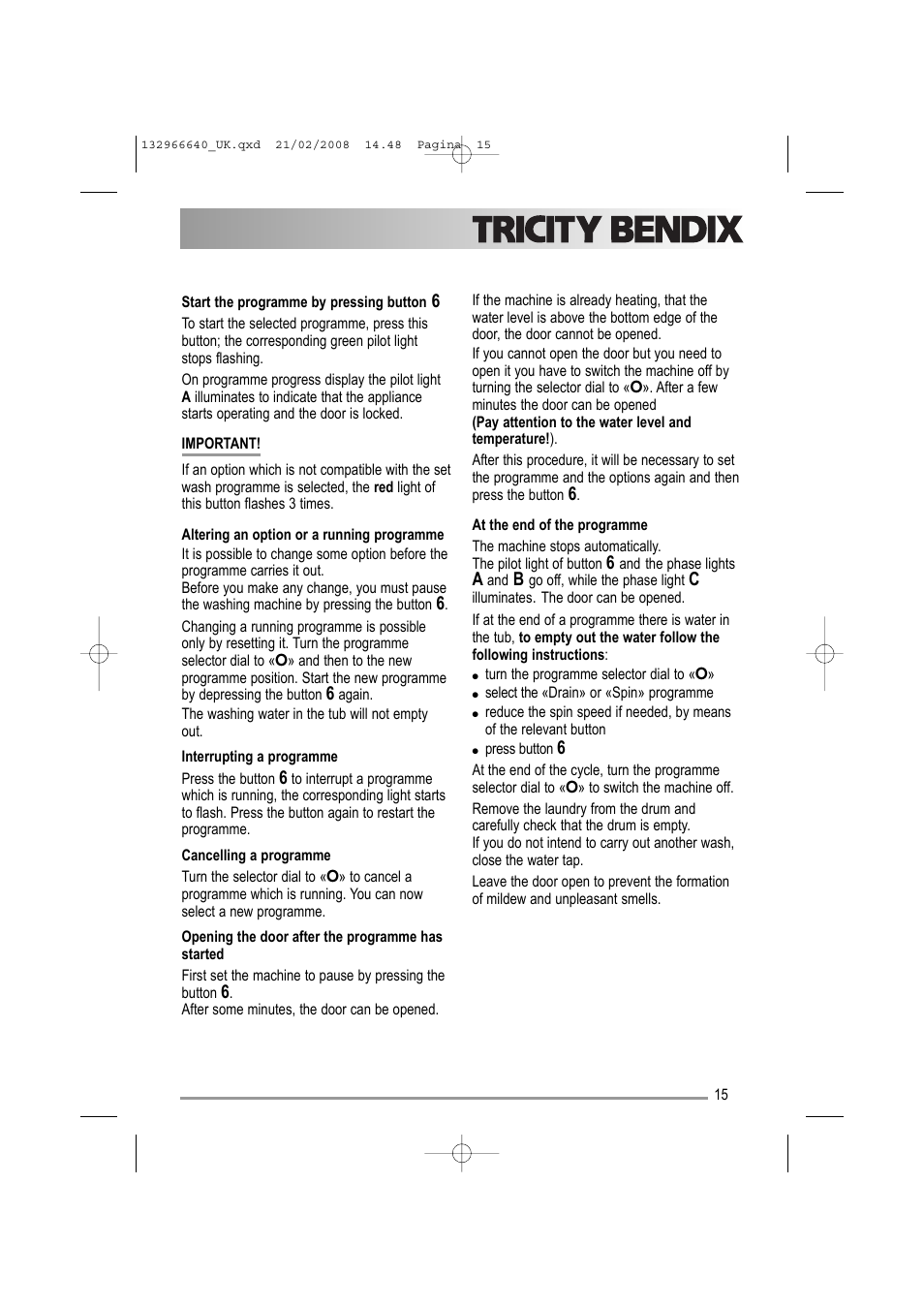 Electrolux AW 1402 W User Manual | Page 15 / 28