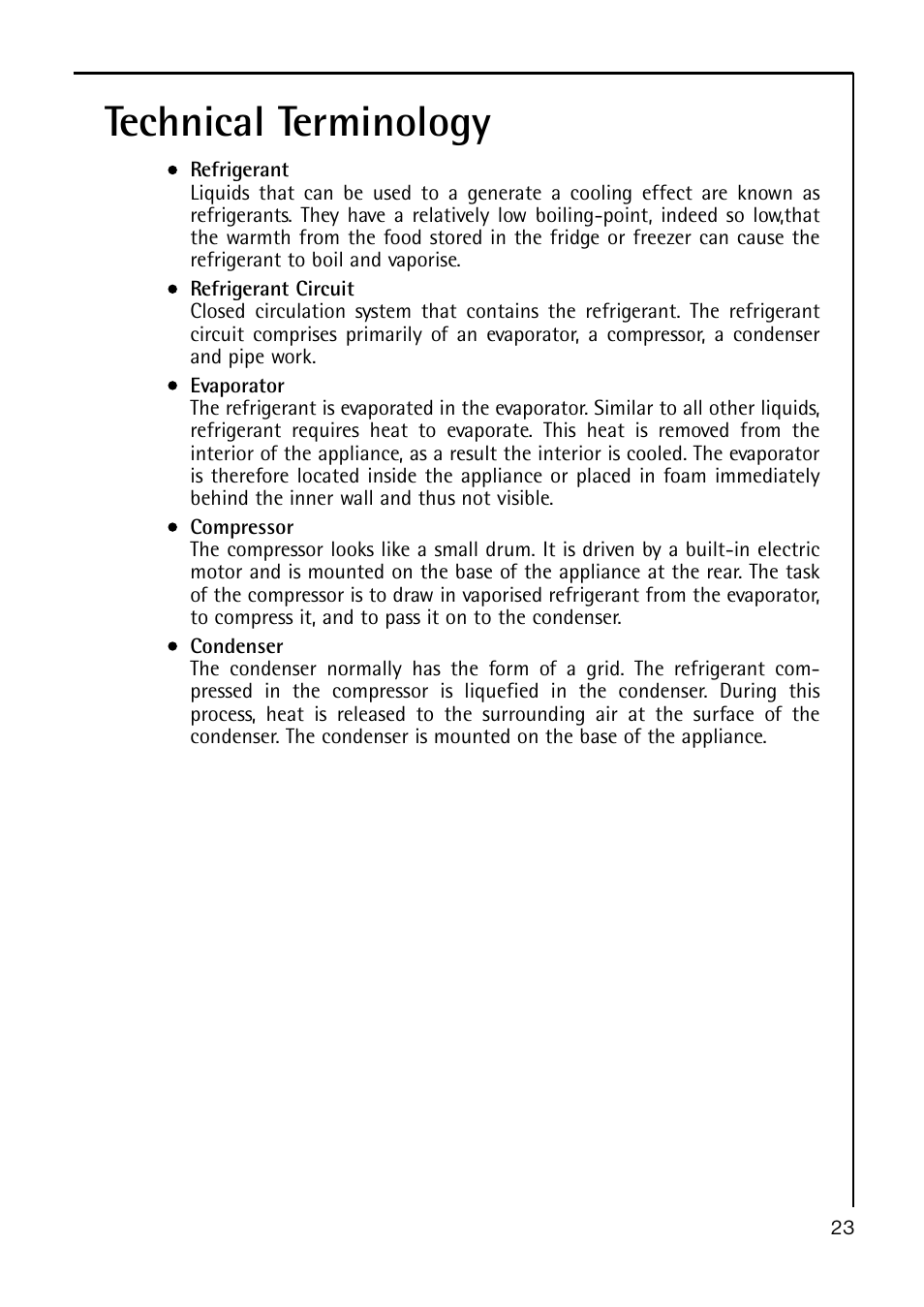 Technical terminology | Electrolux A 40100 GS User Manual | Page 23 / 28