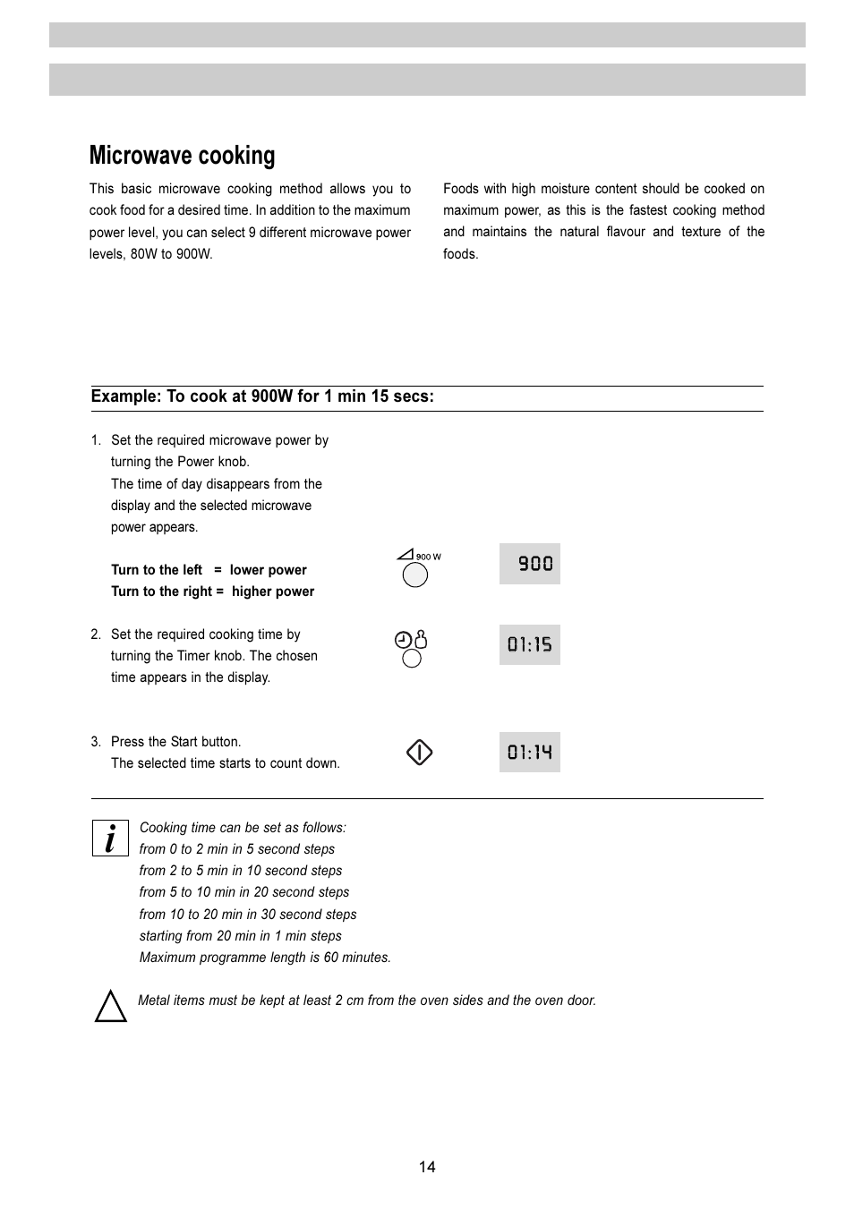 Microwave cooking | Electrolux EMS 2485 User Manual | Page 14 / 32