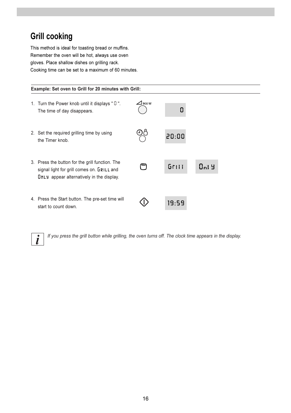 Grill cooking | Electrolux EMS 2485 User Manual | Page 16 / 32