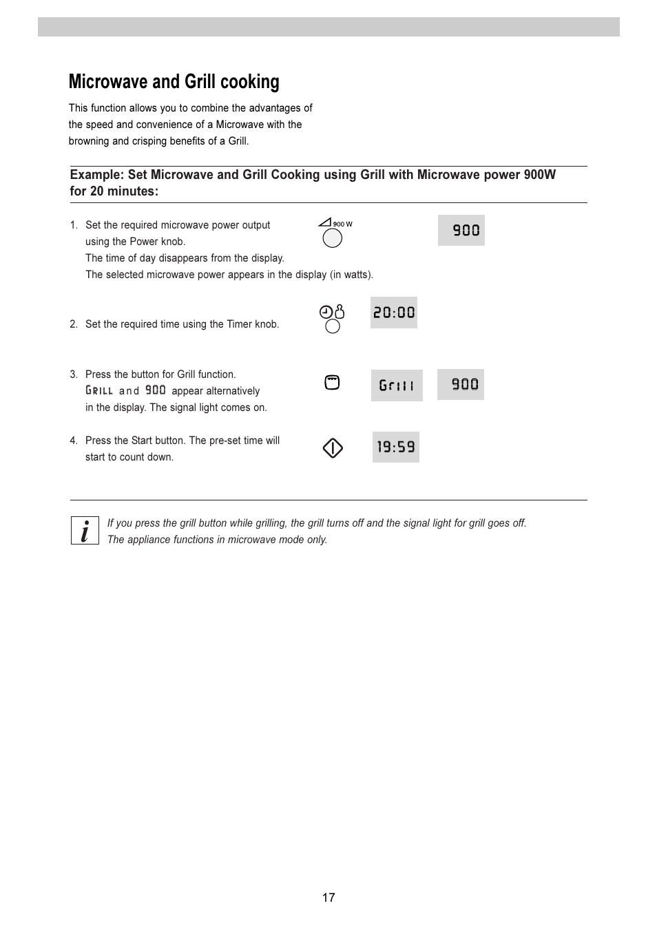 Microwave and grill cooking | Electrolux EMS 2485 User Manual | Page 17 / 32