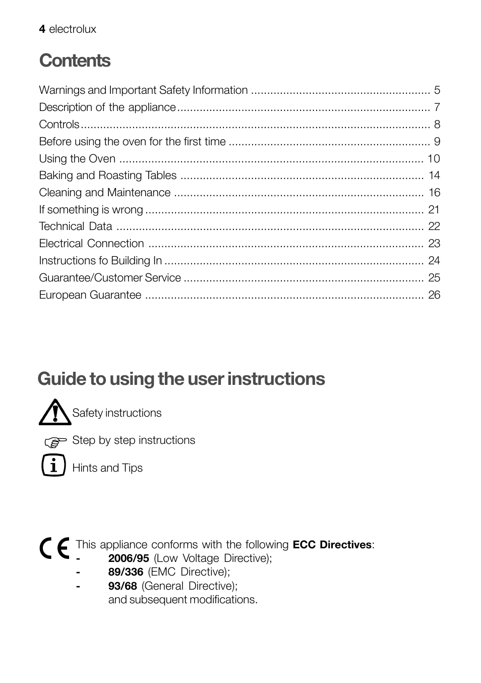 Electrolux EOB 51001 User Manual | Page 4 / 32