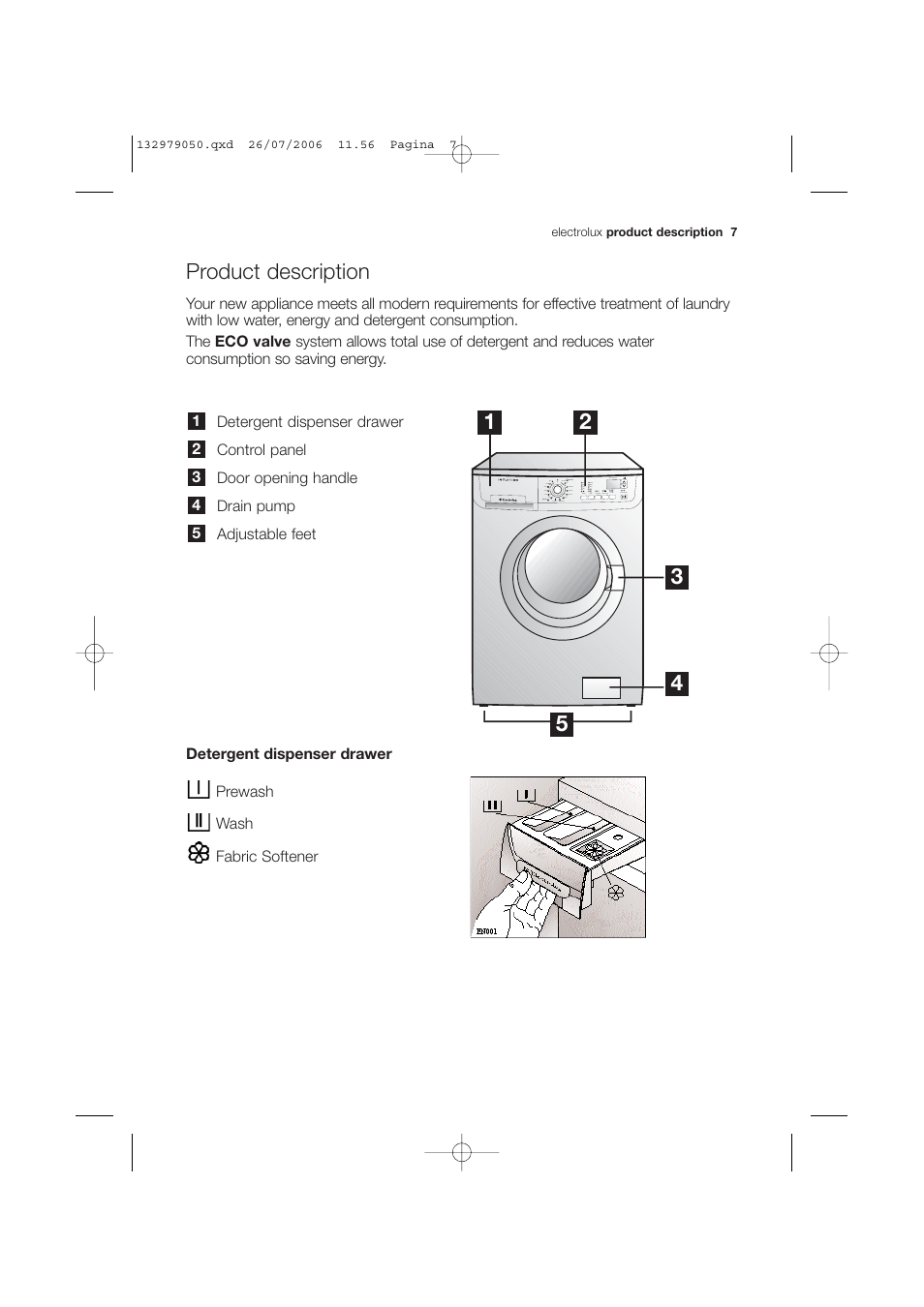 Product description | Electrolux EWF 14450 User Manual | Page 7 / 44