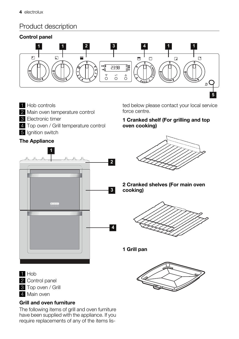 Product description | Electrolux EKG6047 User Manual | Page 4 / 28