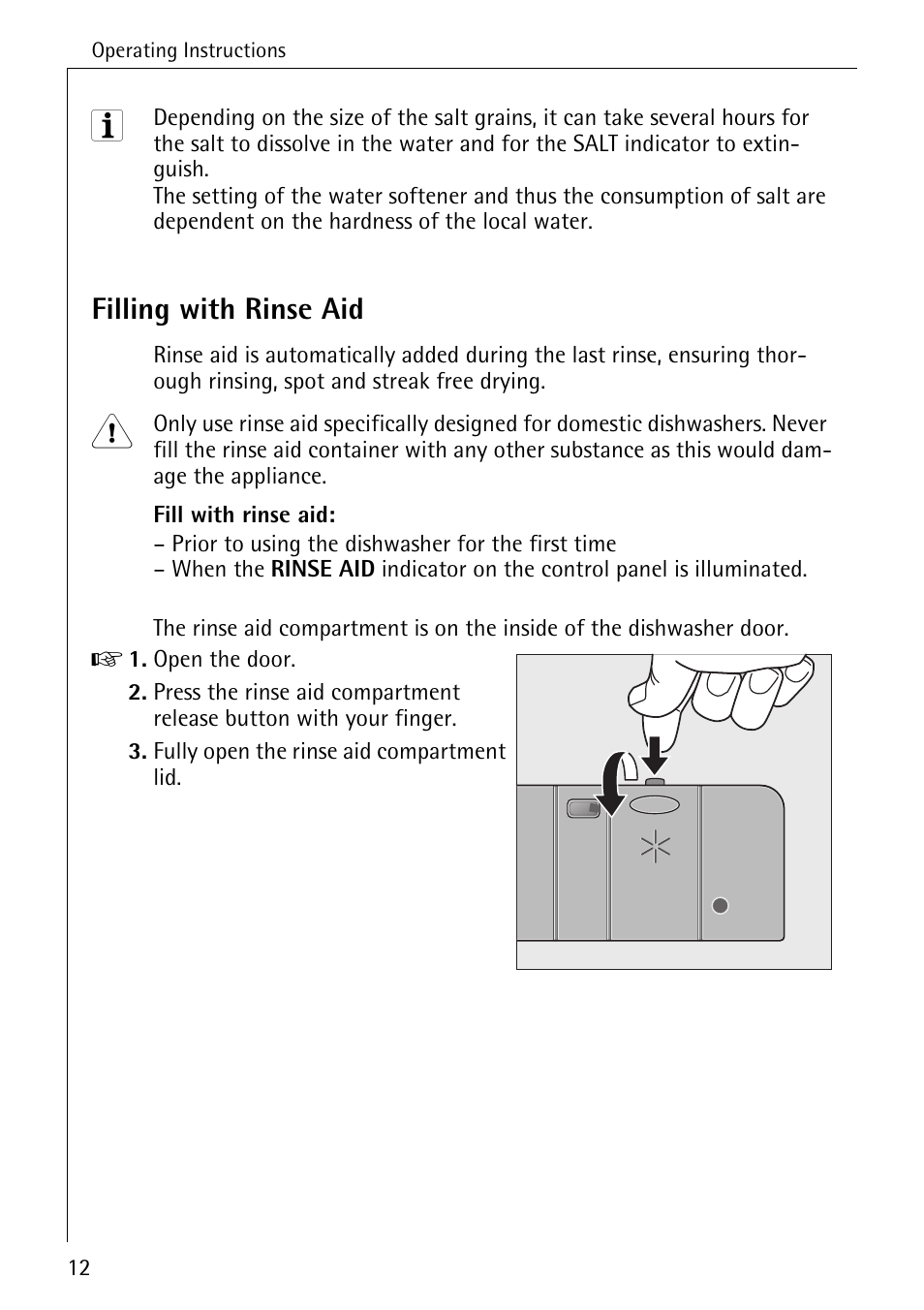 Filling with rinse aid | Electrolux 50700 User Manual | Page 12 / 40