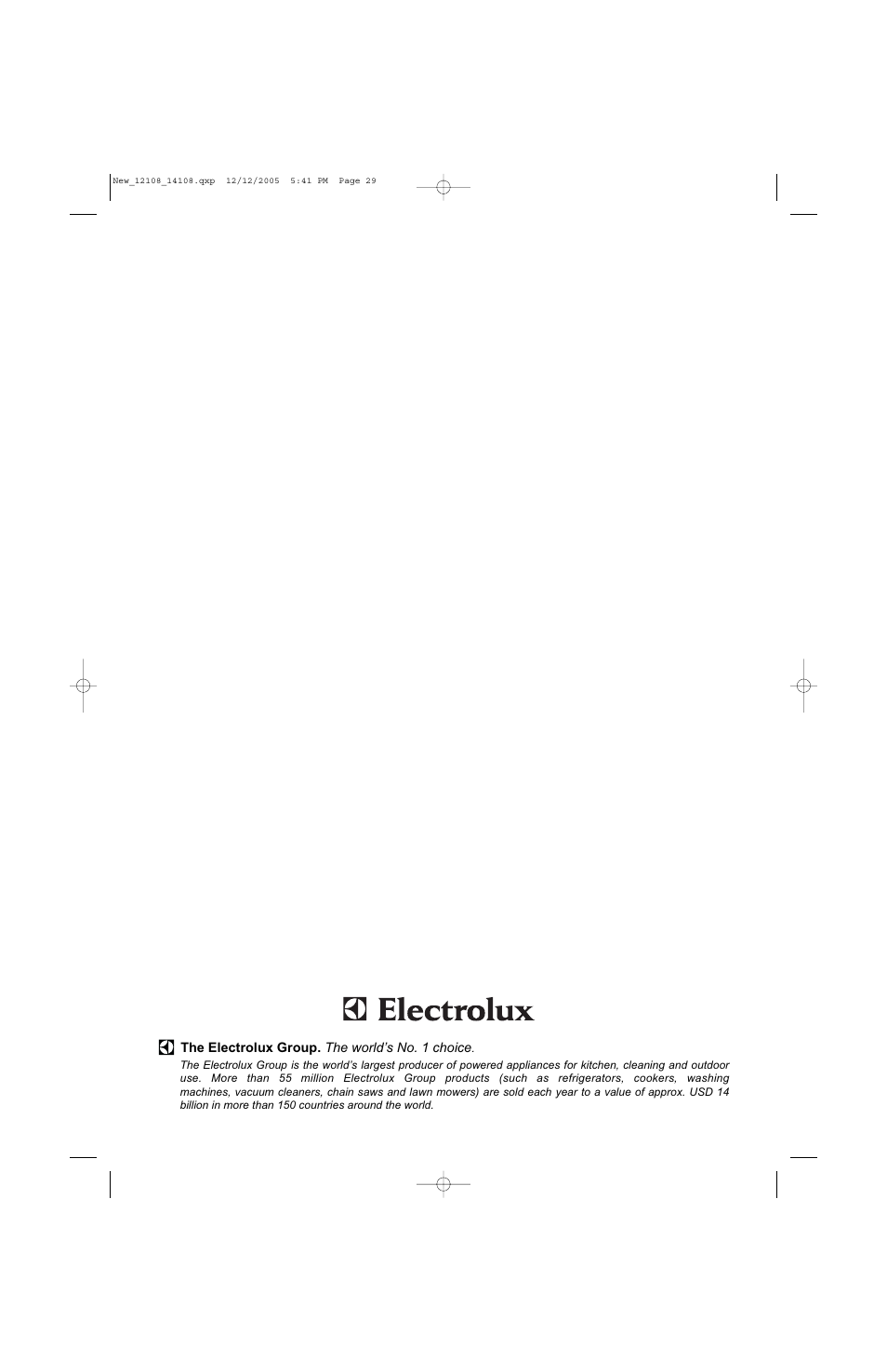 Electrolux U28190 User Manual | Page 29 / 29