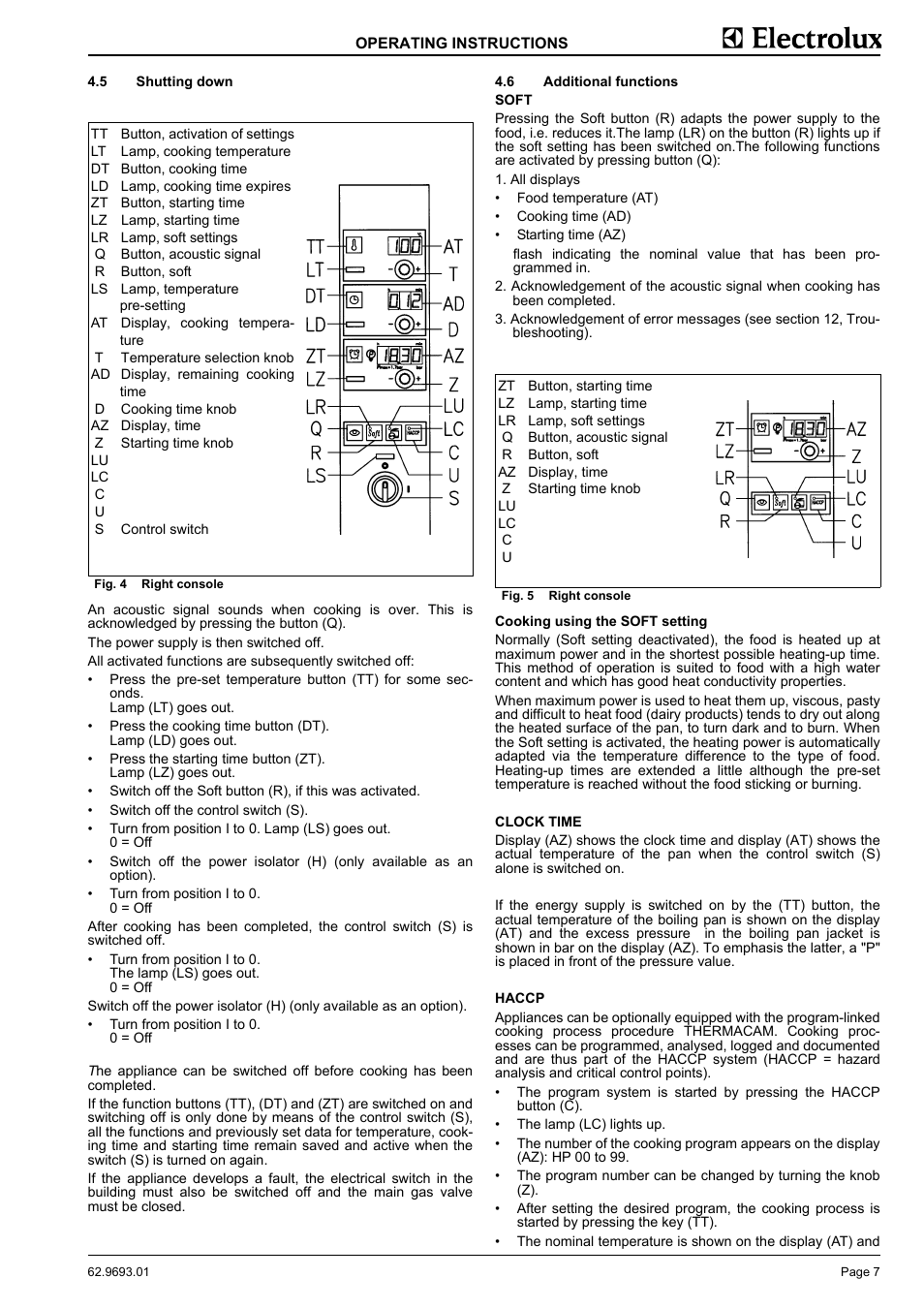 Shutting down, Additional functions | Electrolux Thermetic 583394 User Manual | Page 9 / 12