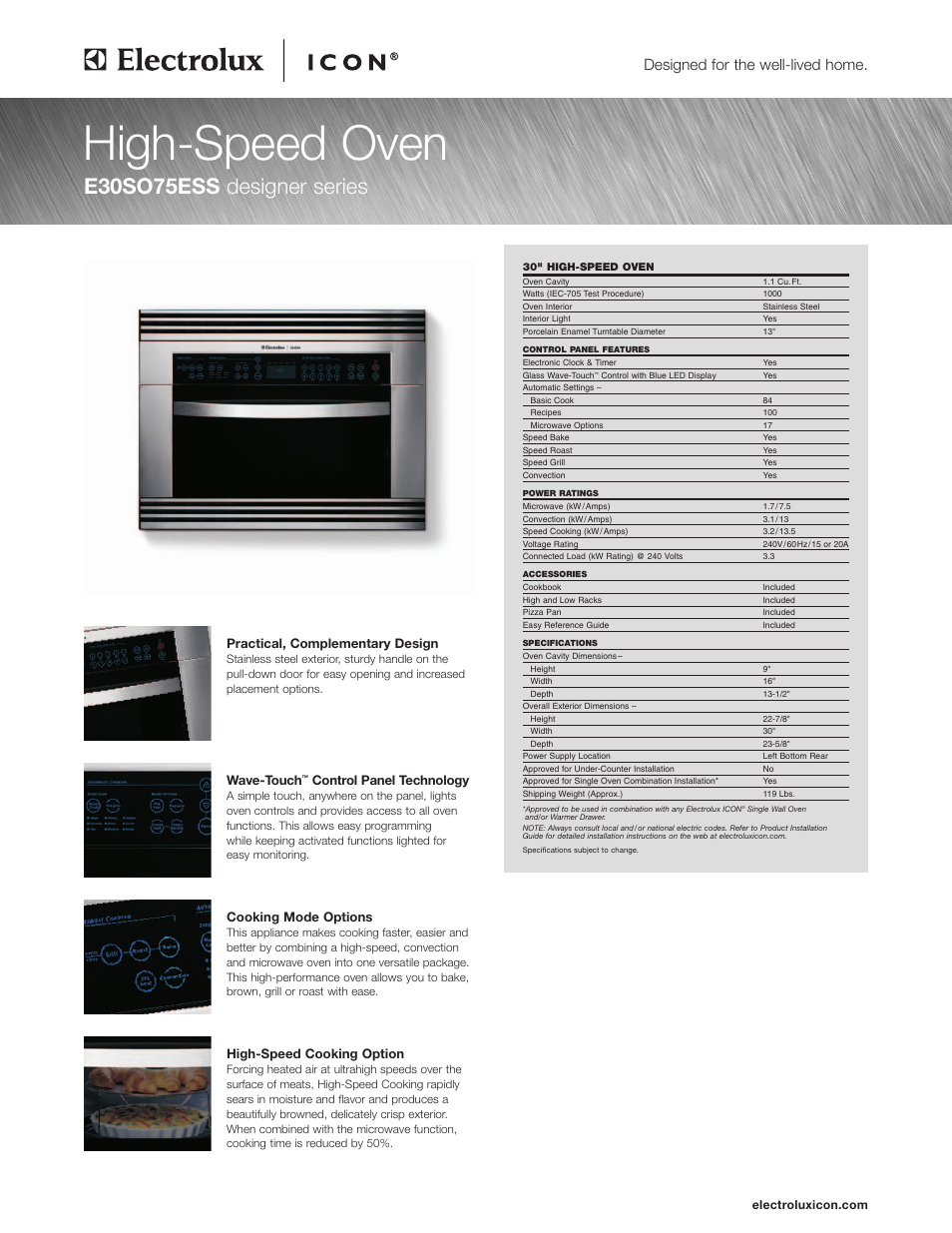 Electrolux E30WD75GTT User Manual | 4 pages